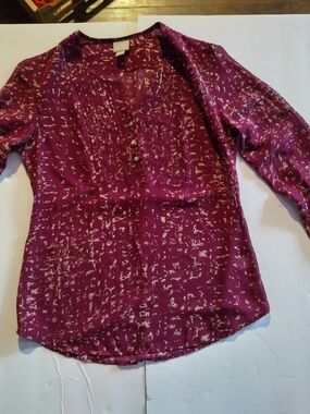 Converse Burgundy Printed Long-Sleeve Blouse